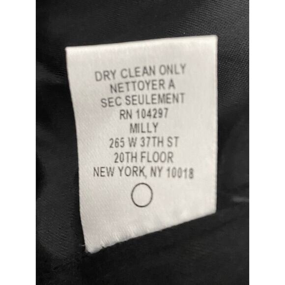 Milly NY Designer Women's Black Scallop Strapless Velvet Formal Dress Back Bow 8 - Picture 11 of 11